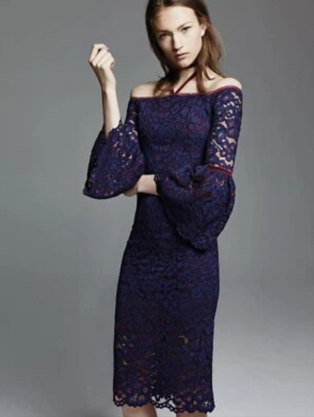 Alexis Belin off-the-shoulder lace dress